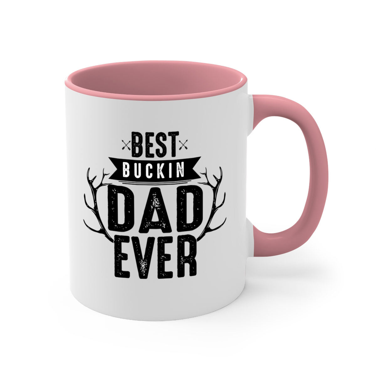 Best Buckin Dad ever mug with colorful handle and glossy finish, available in multiple sizes.