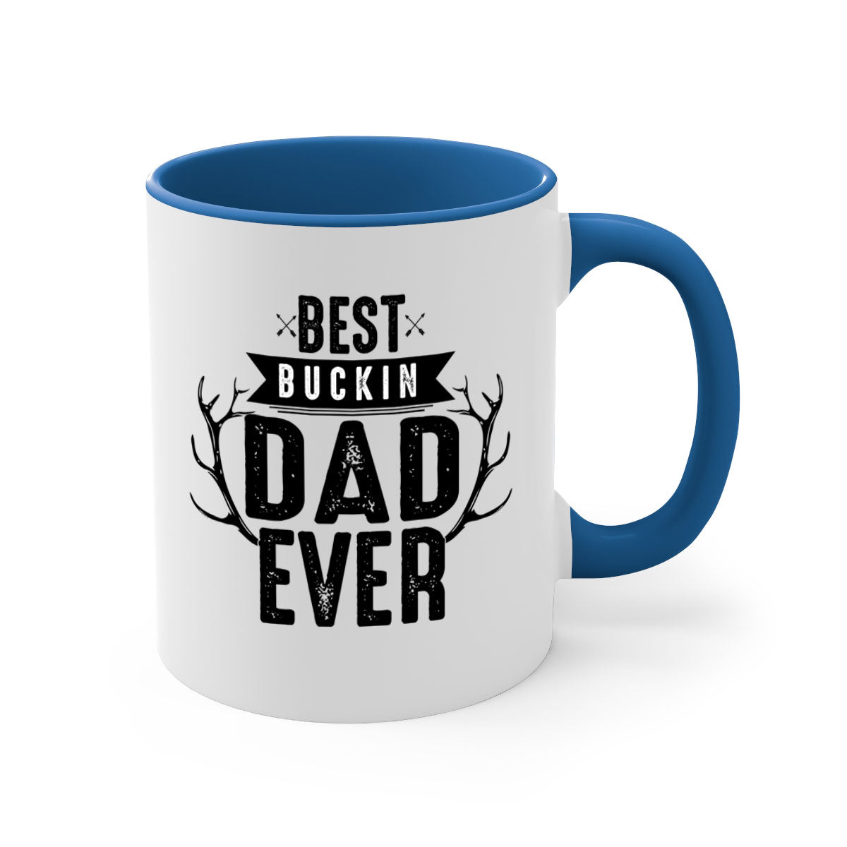 Best Buckin Dad ever mug with colorful handle and glossy finish, available in multiple sizes.