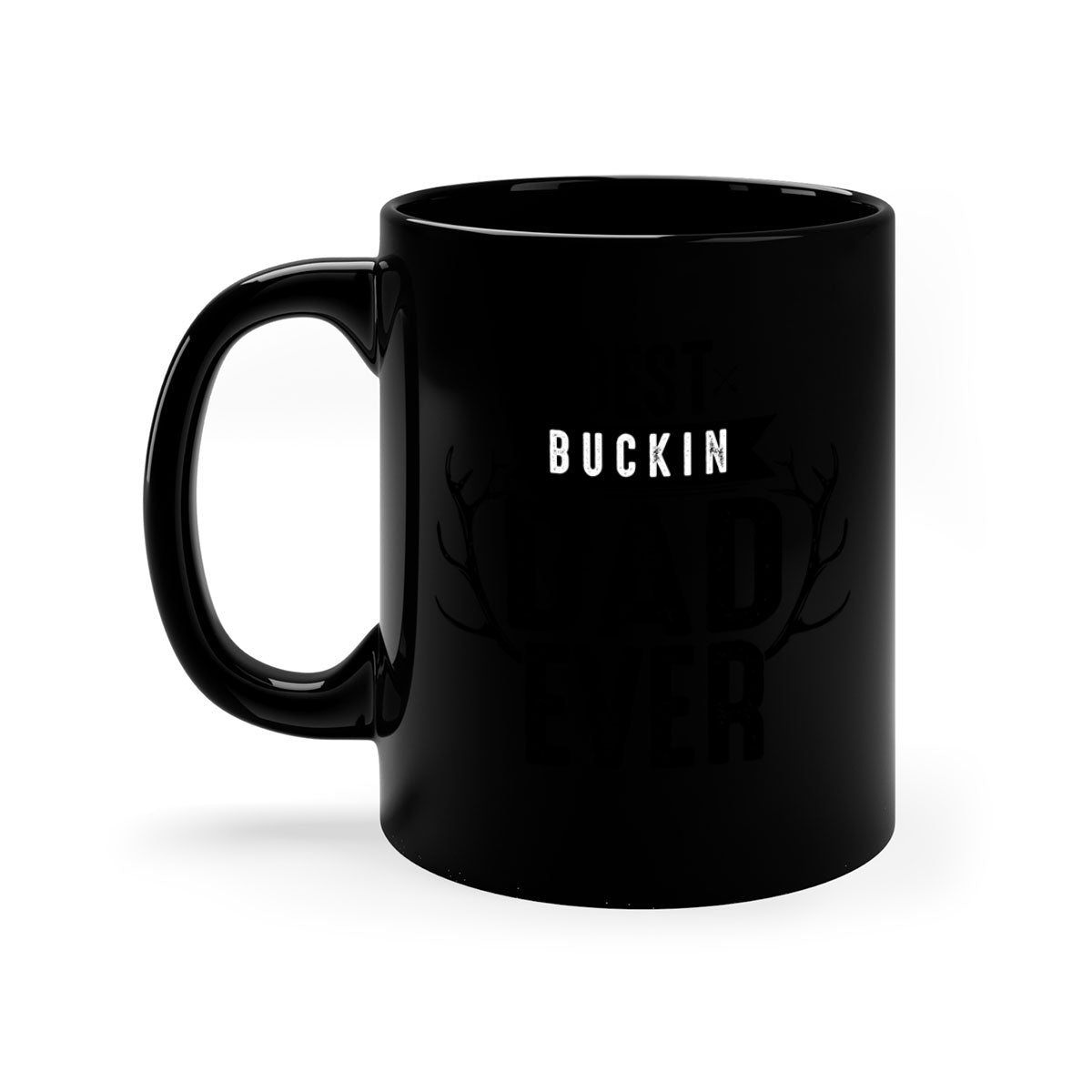 Best Buckin Dad ever mug with colorful handle and glossy finish, available in multiple sizes.