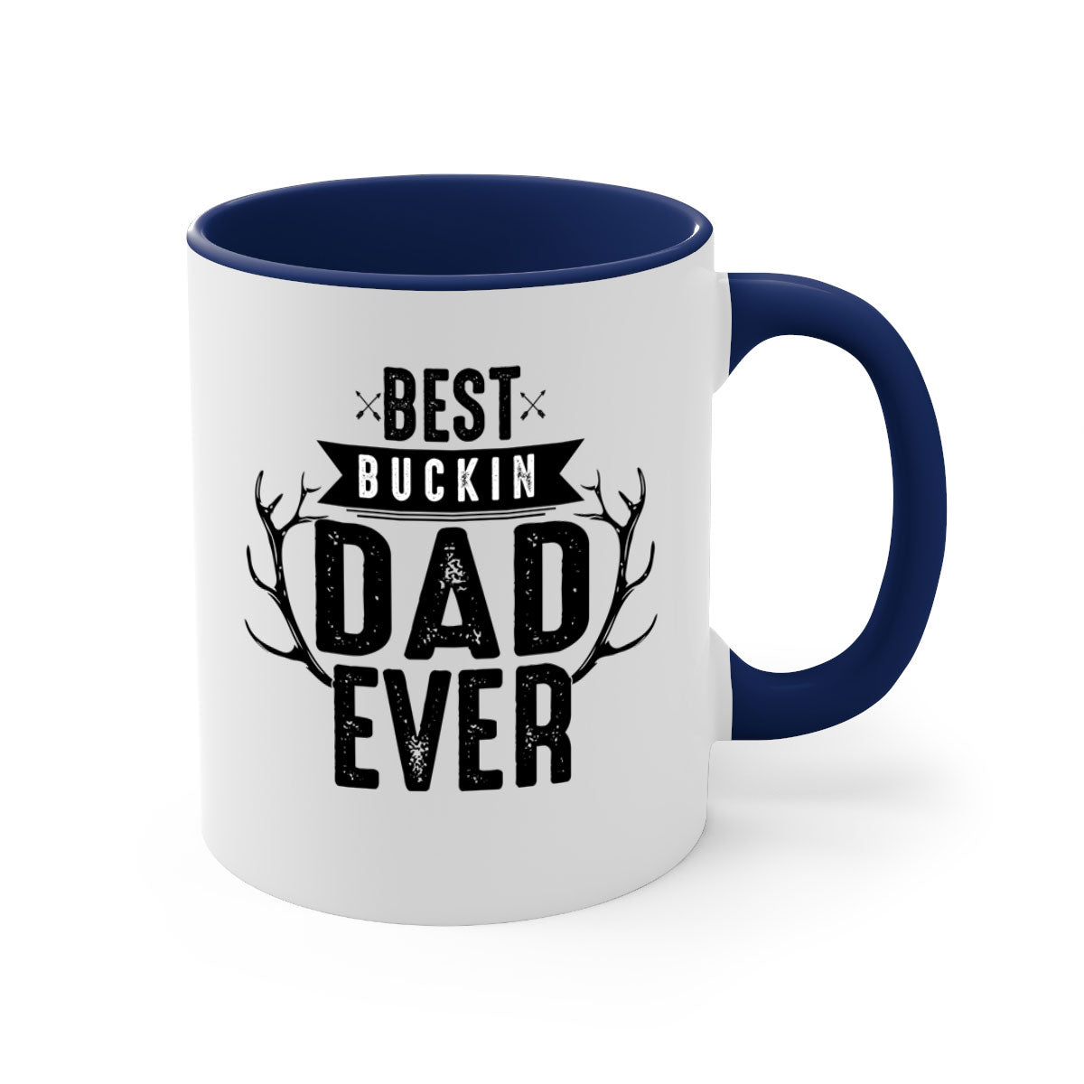 Best Buckin Dad ever mug with colorful handle and glossy finish, available in multiple sizes.