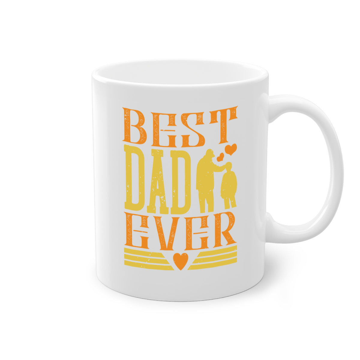 Best Dad Ever 199# Mug with colorful handle and glossy finish, available in multiple colors and sizes.