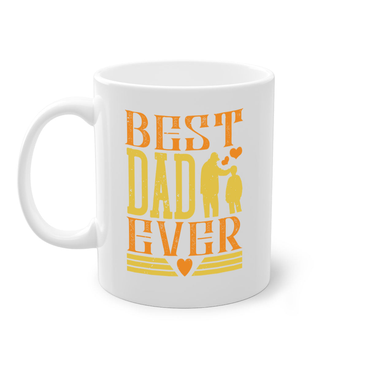 Best Dad Ever 199# Mug with colorful handle and glossy finish, available in multiple colors and sizes.