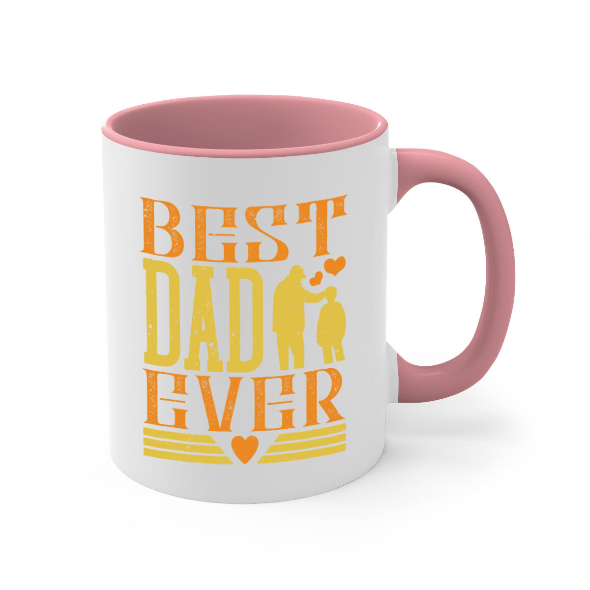 Best Dad Ever 199# Mug with colorful handle and glossy finish, available in multiple colors and sizes.