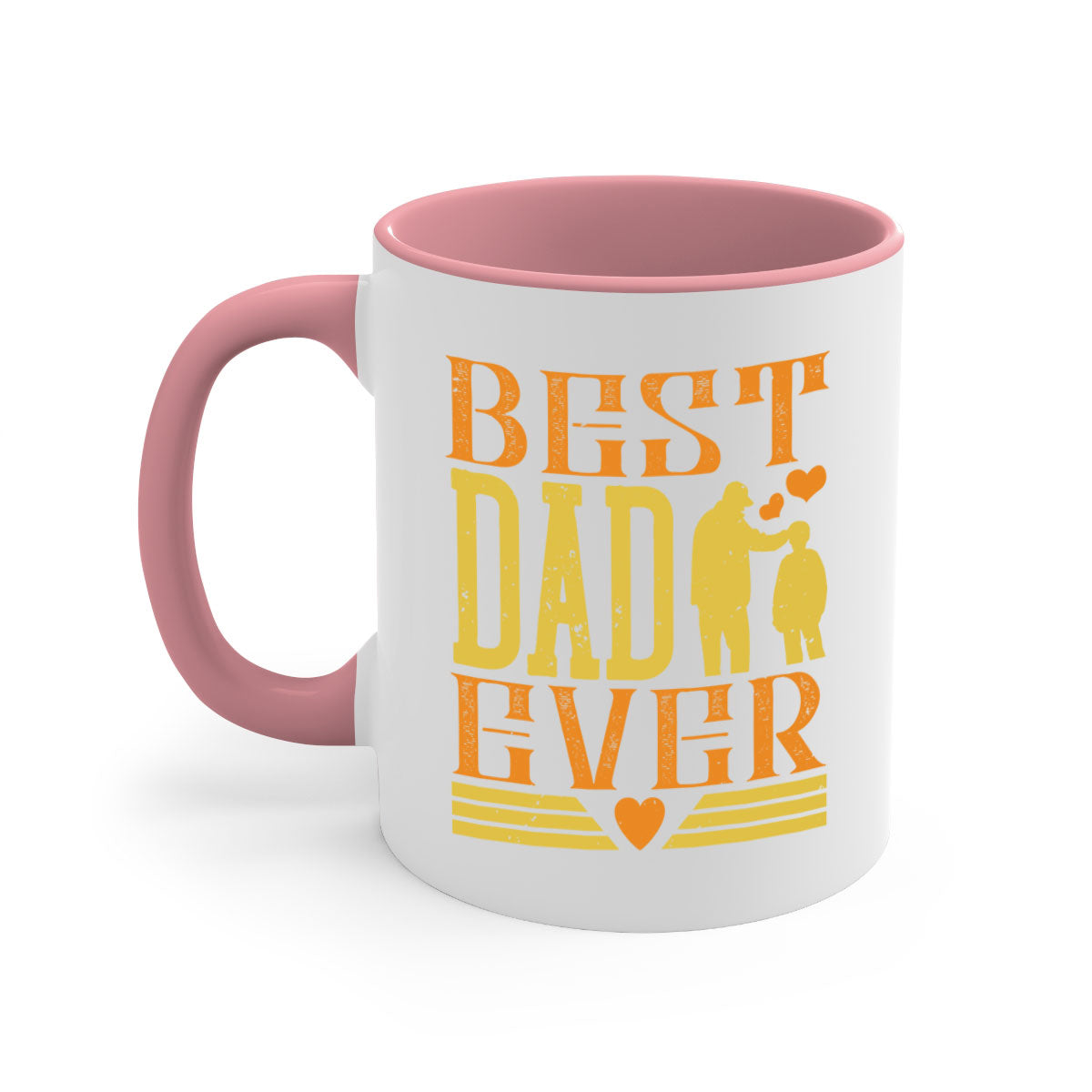 Best Dad Ever 199# Mug with colorful handle and glossy finish, available in multiple colors and sizes.