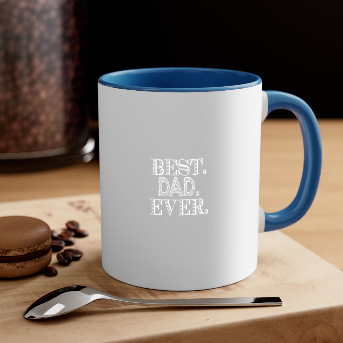 Best Dad Ever 46# Mug with colorful handle and glossy finish, available in multiple colors and sizes.