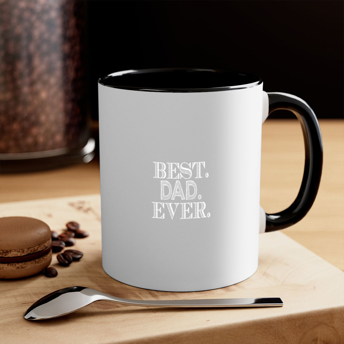 Best Dad Ever 46# Mug with colorful handle and glossy finish, available in multiple colors and sizes.