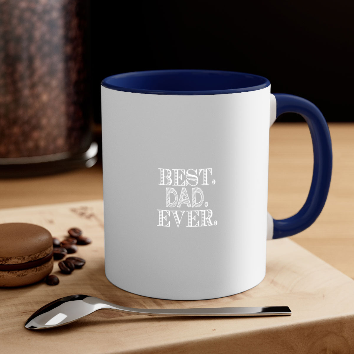 Best Dad Ever 46# Mug with colorful handle and glossy finish, available in multiple colors and sizes.