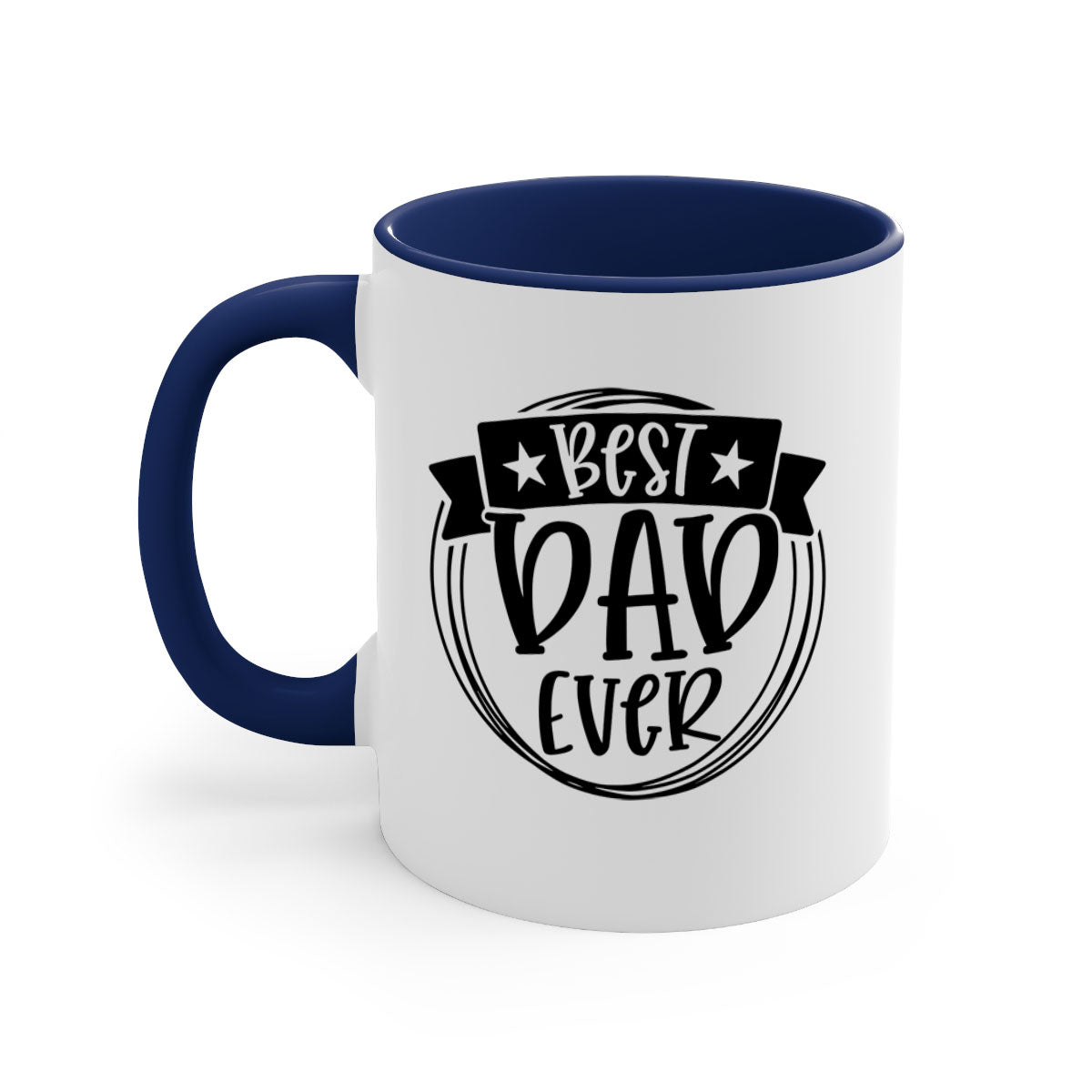 Best Dad Ever 72# Mug with colorful handle and glossy finish, available in multiple colors and sizes.