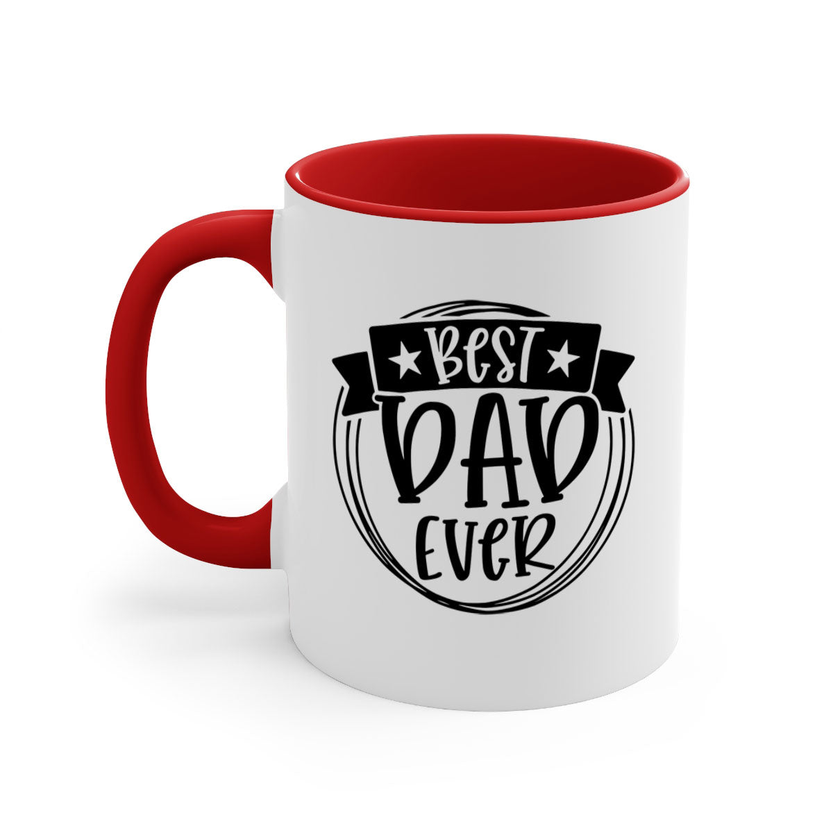 Best Dad Ever 72# Mug with colorful handle and glossy finish, available in multiple colors and sizes.