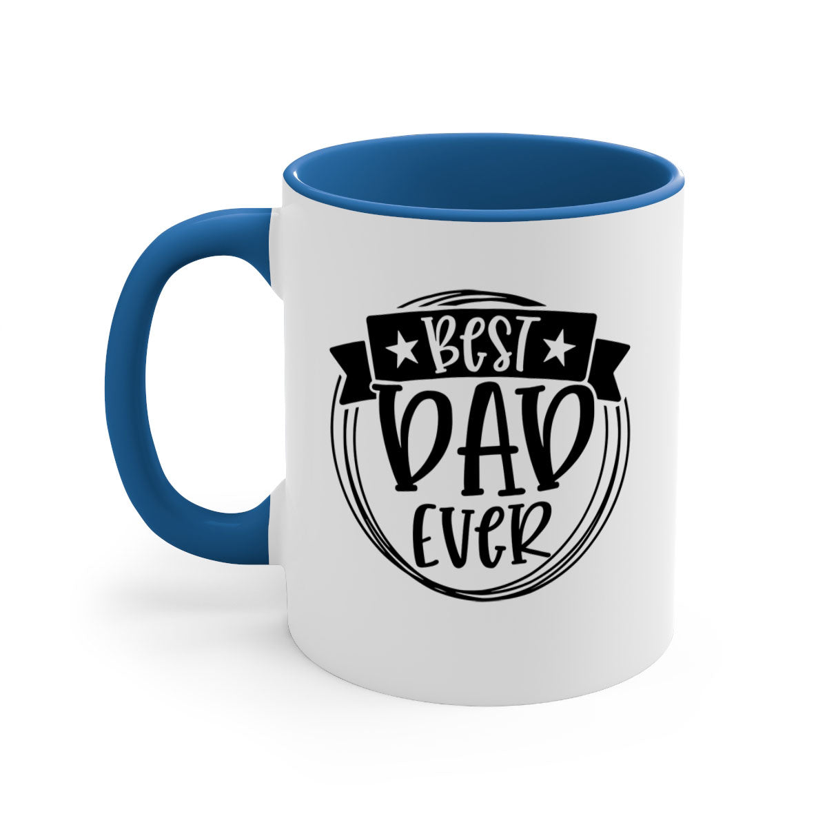 Best Dad Ever 72# Mug with colorful handle and glossy finish, available in multiple colors and sizes.