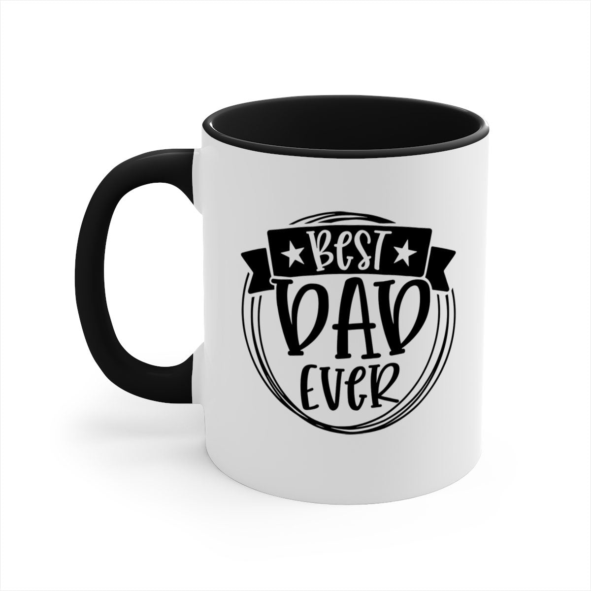 Best Dad Ever 72# Mug with colorful handle and glossy finish, available in multiple colors and sizes.