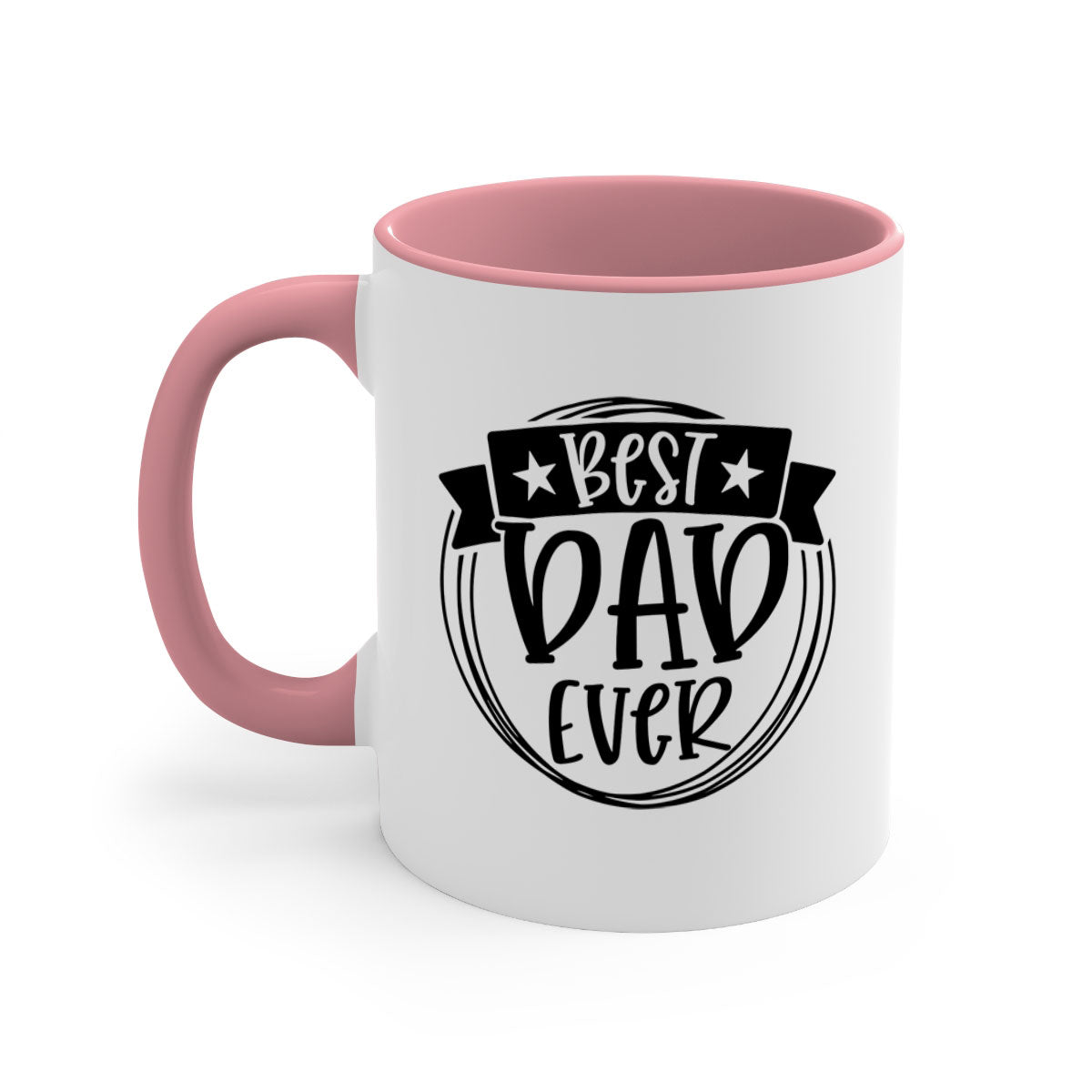 Best Dad Ever 72# Mug with colorful handle and glossy finish, available in multiple colors and sizes.