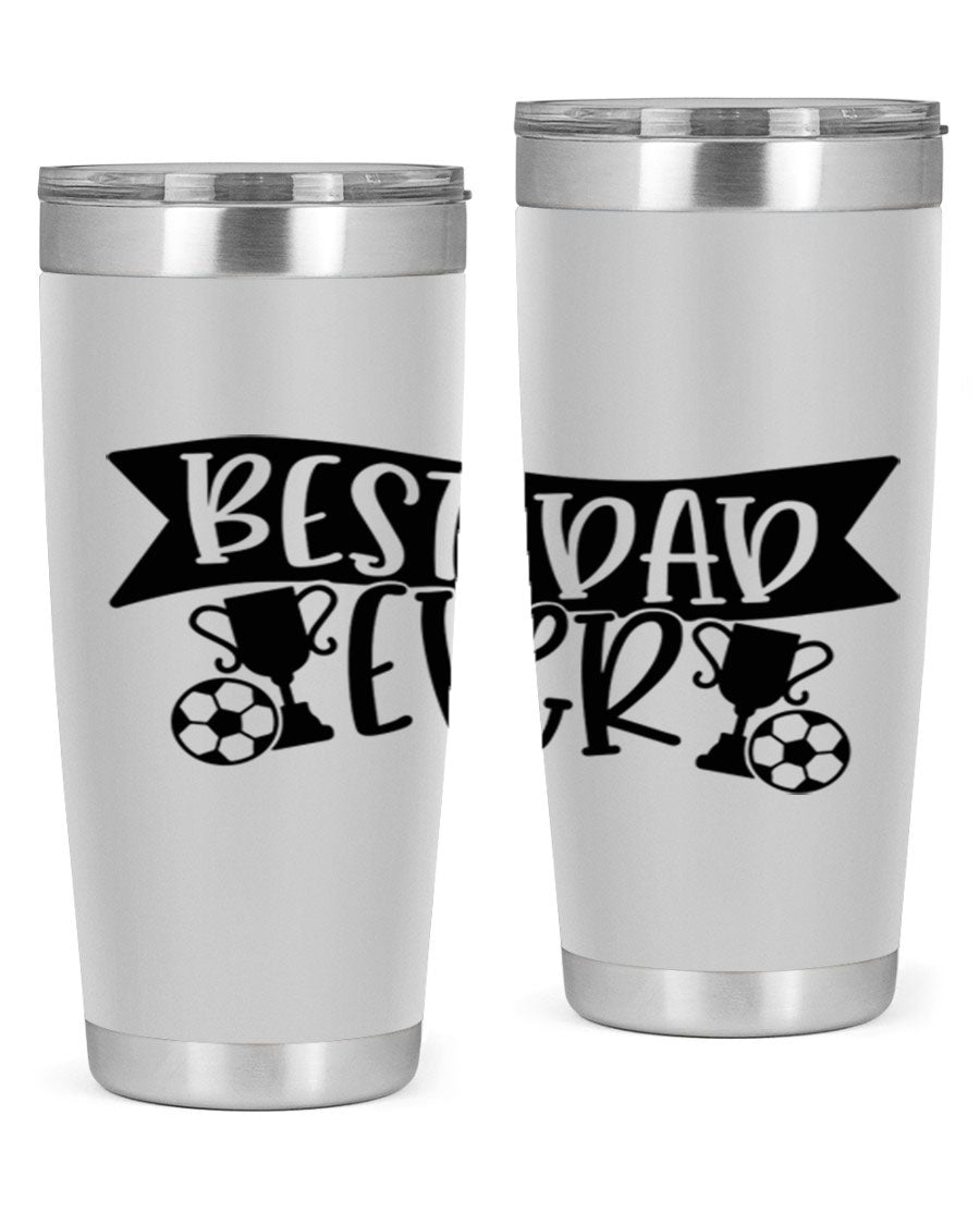 Best Dad Ever 73# Tumbler in stainless steel with a sleek design, perfect for hot and cold beverages.