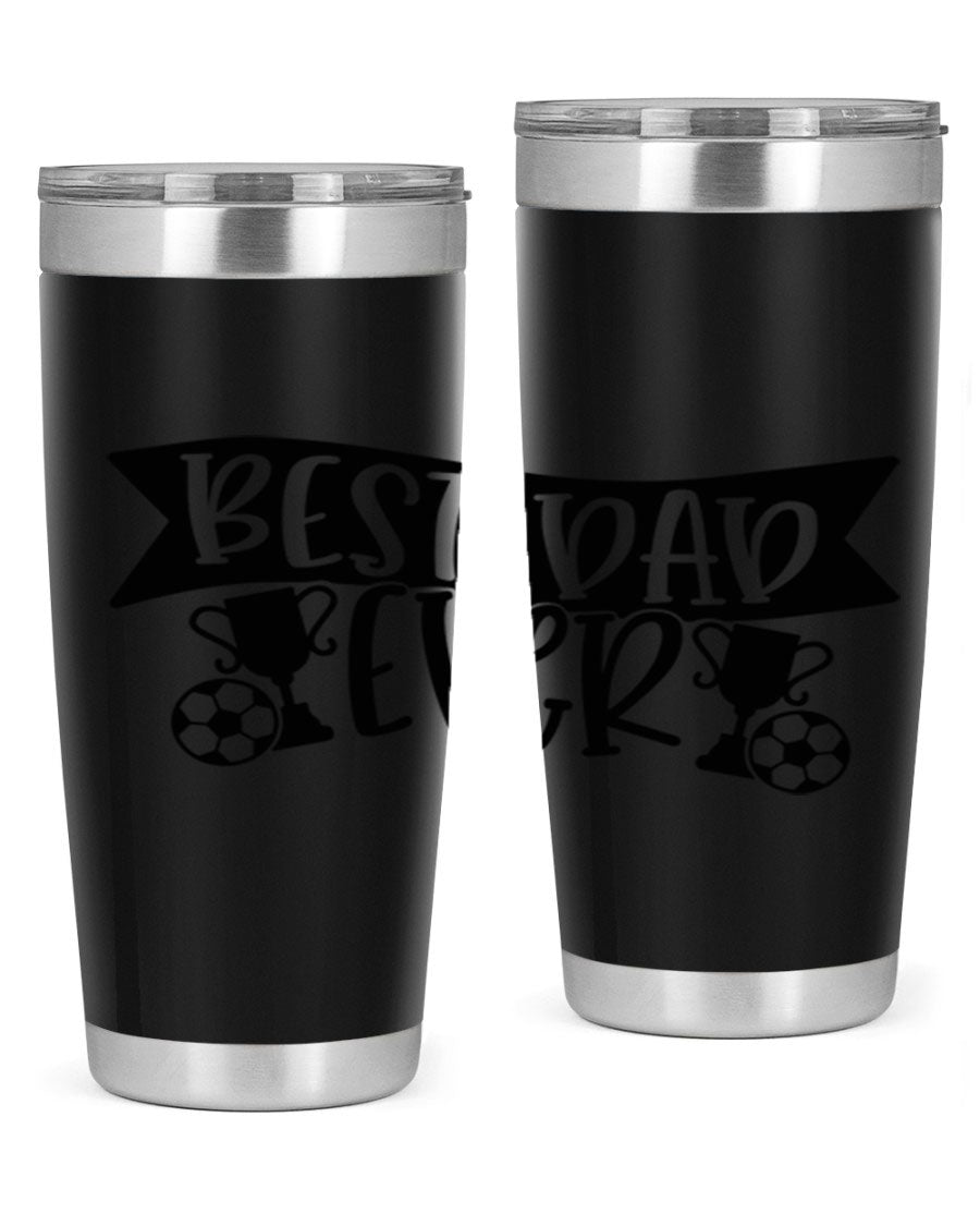 Best Dad Ever 73# Tumbler in stainless steel with a sleek design, perfect for hot and cold beverages.