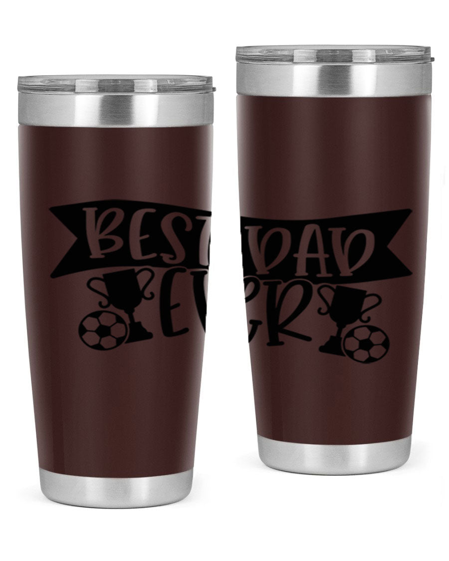 Best Dad Ever 73# Tumbler in stainless steel with a sleek design, perfect for hot and cold beverages.