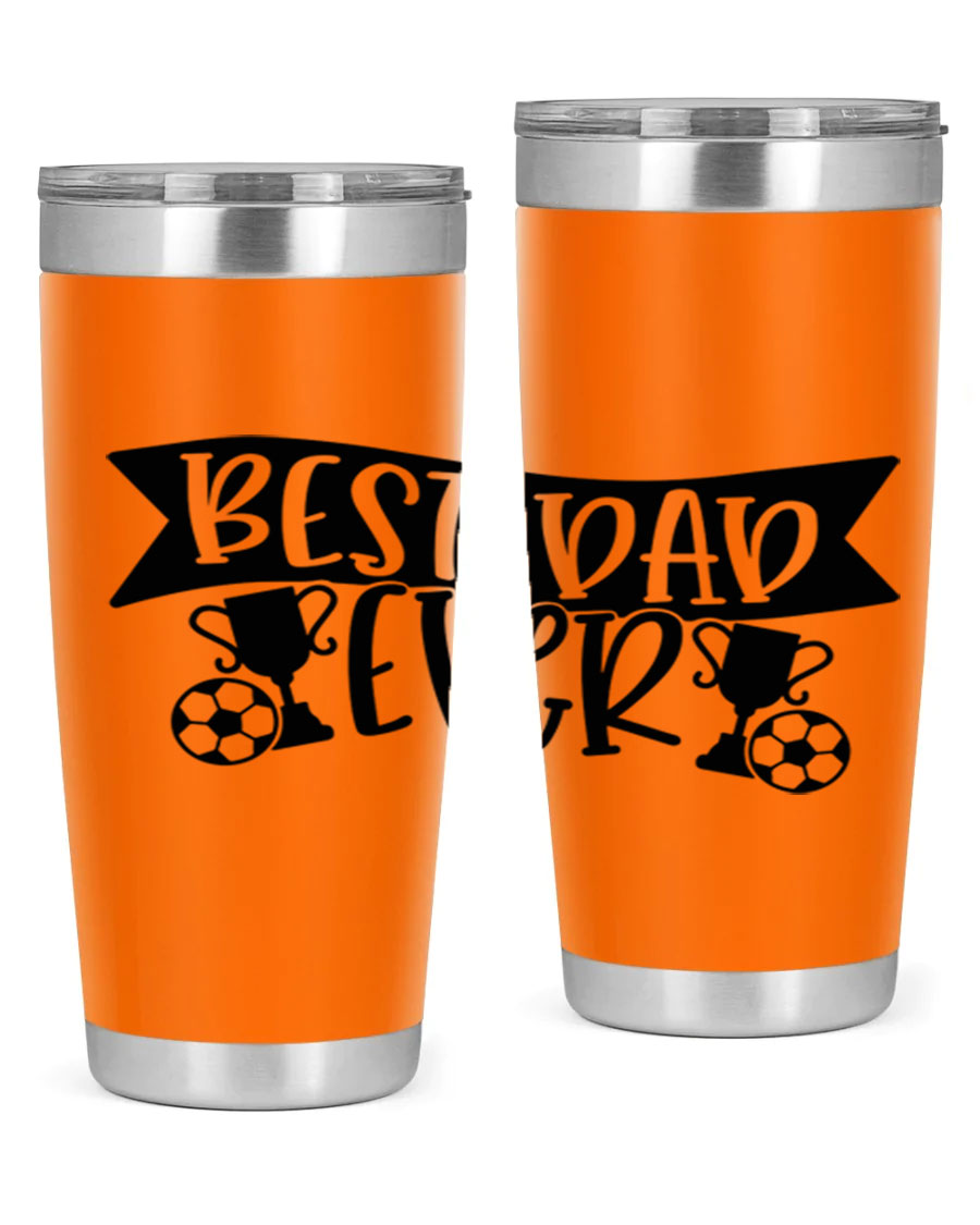 Best Dad Ever 73# Tumbler in stainless steel with a sleek design, perfect for hot and cold beverages.