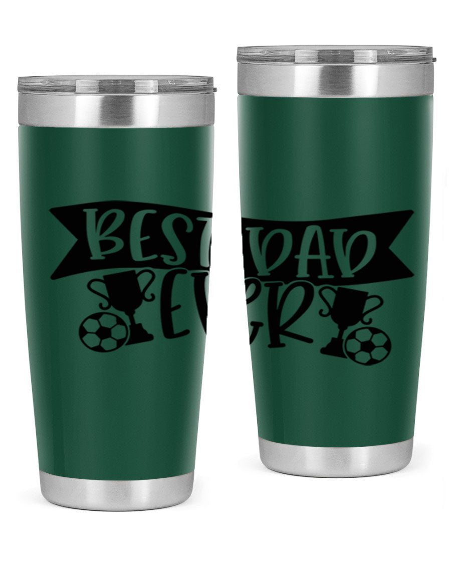 Best Dad Ever 73# Tumbler in stainless steel with a sleek design, perfect for hot and cold beverages.