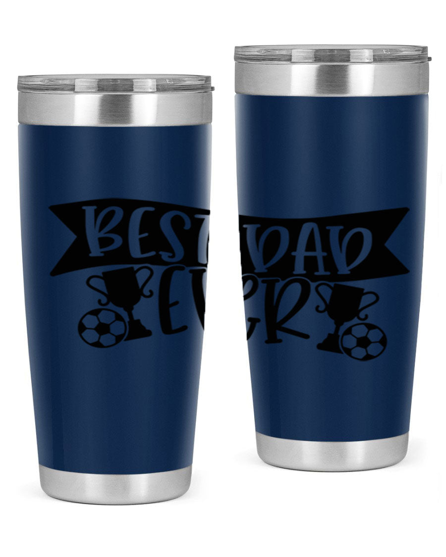 Best Dad Ever 73# Tumbler in stainless steel with a sleek design, perfect for hot and cold beverages.