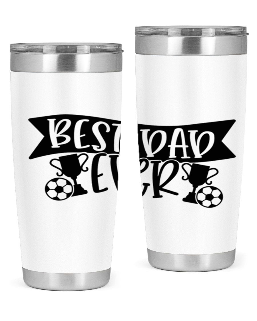 Best Dad Ever 73# Tumbler in stainless steel with a sleek design, perfect for hot and cold beverages.