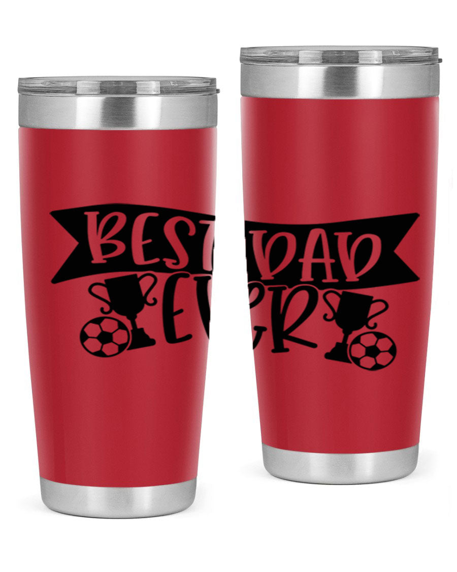 Best Dad Ever 73# Tumbler in stainless steel with a sleek design, perfect for hot and cold beverages.