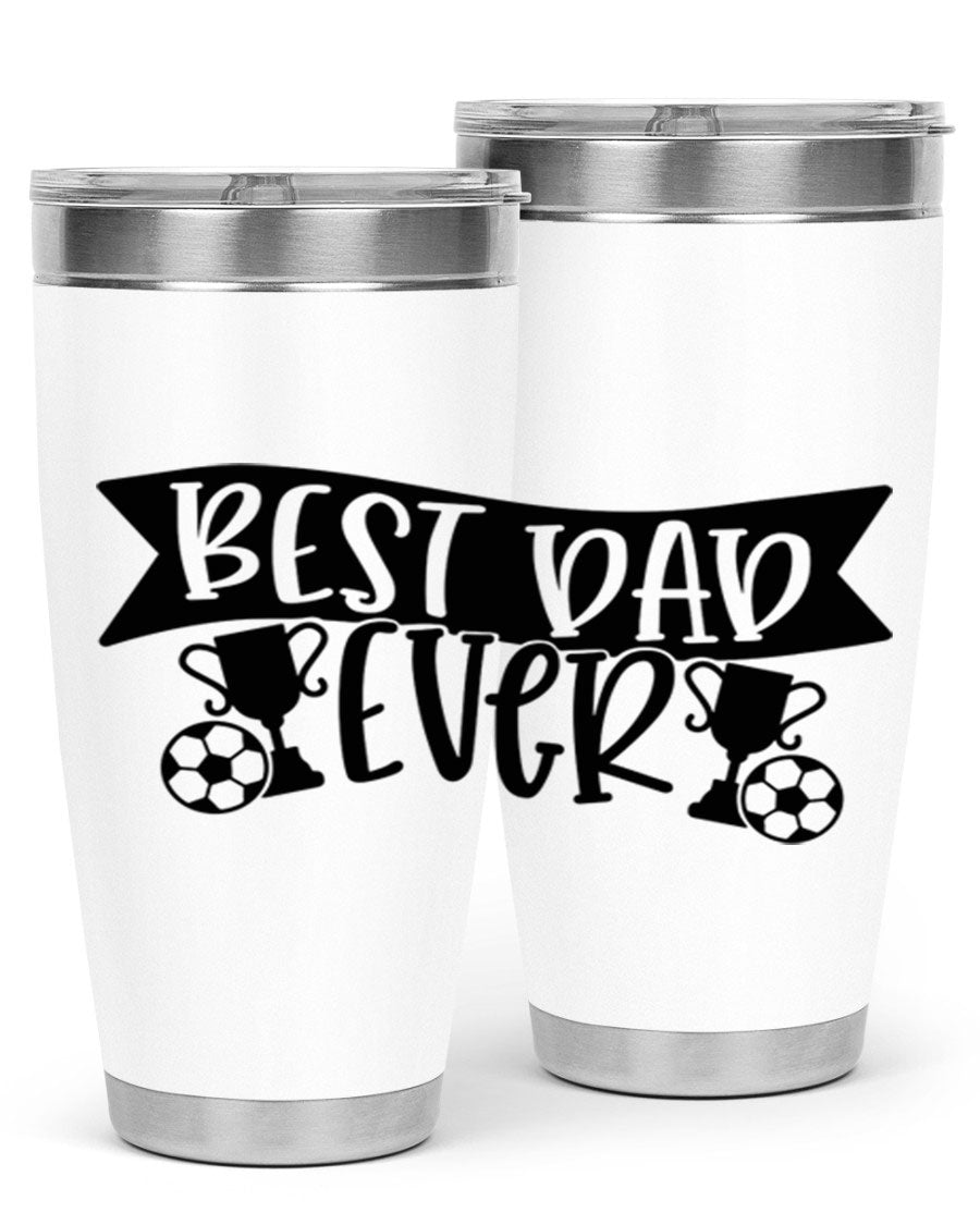 Best Dad Ever 73# Tumbler in stainless steel with a sleek design, perfect for hot and cold beverages.