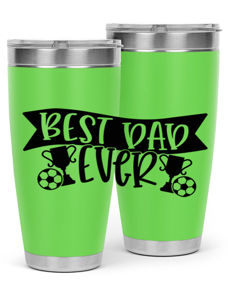 Best Dad Ever 73# Tumbler in stainless steel with a sleek design, perfect for hot and cold beverages.