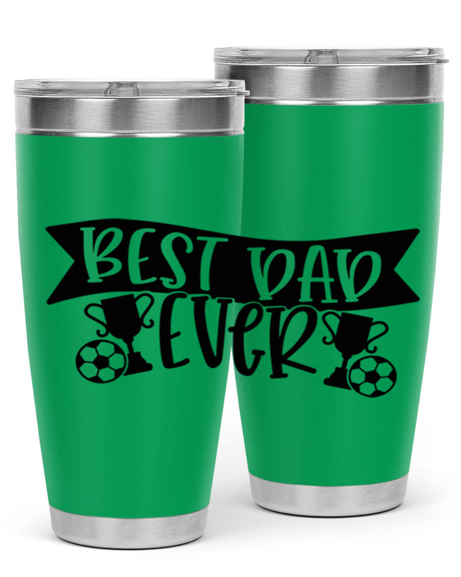 Best Dad Ever 73# Tumbler in stainless steel with a sleek design, perfect for hot and cold beverages.