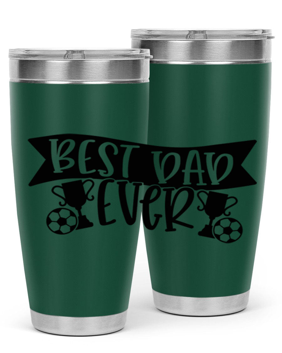 Best Dad Ever 73# Tumbler in stainless steel with a sleek design, perfect for hot and cold beverages.