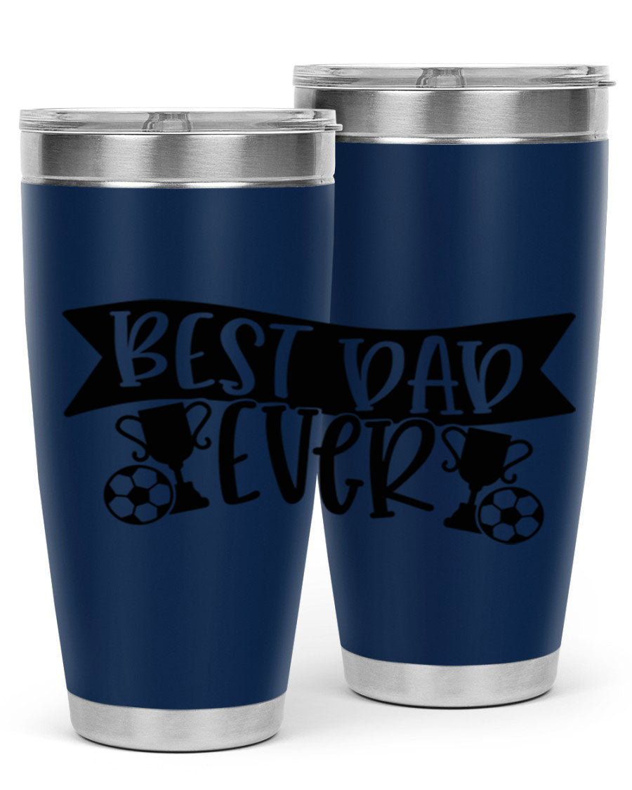 Best Dad Ever 73# Tumbler in stainless steel with a sleek design, perfect for hot and cold beverages.