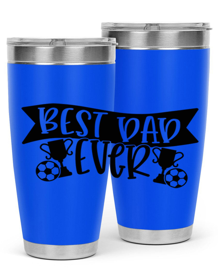 Best Dad Ever 73# Tumbler in stainless steel with a sleek design, perfect for hot and cold beverages.