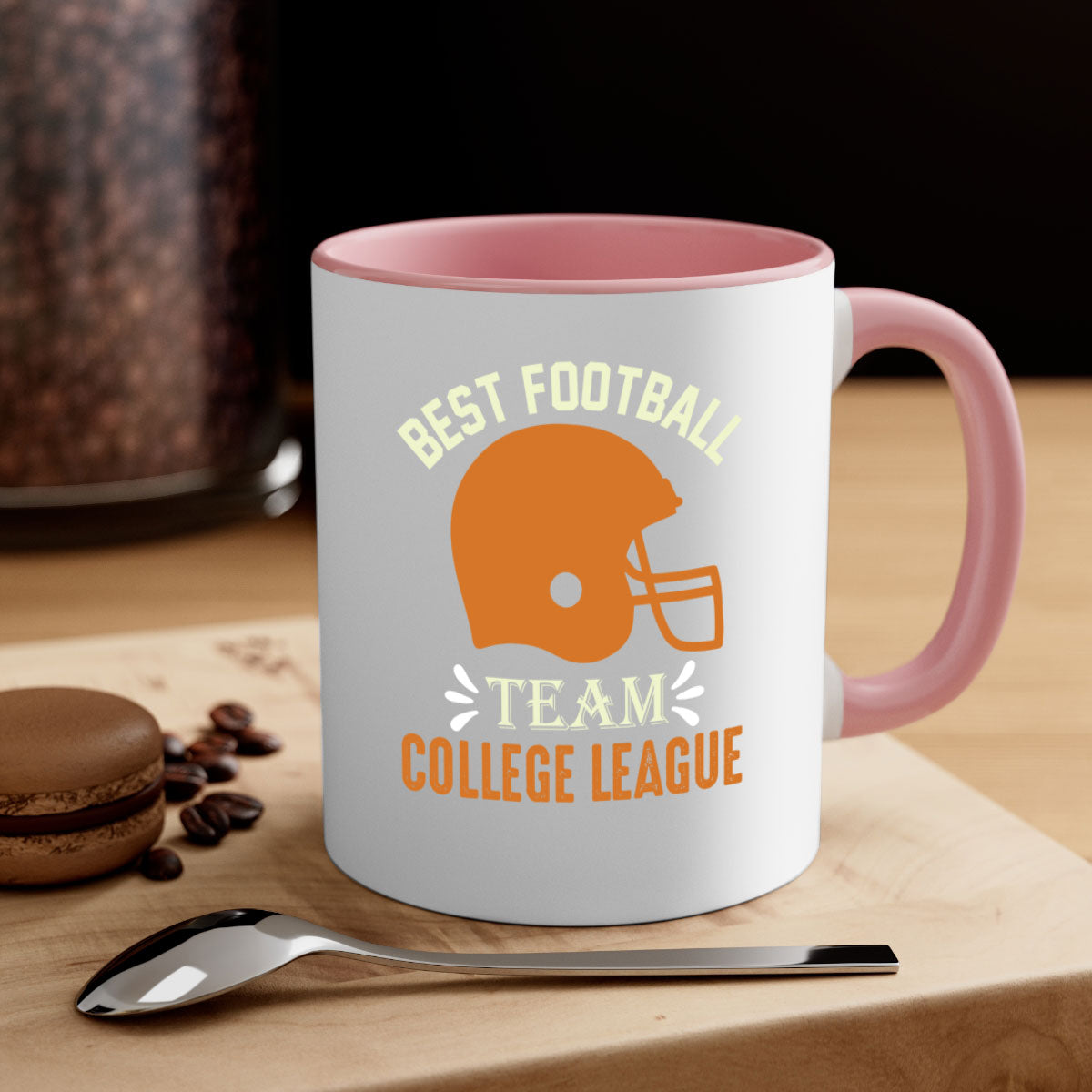 Best football 1421# Mug featuring a glossy finish, colored handle, and interior, available in multiple colors and sizes.