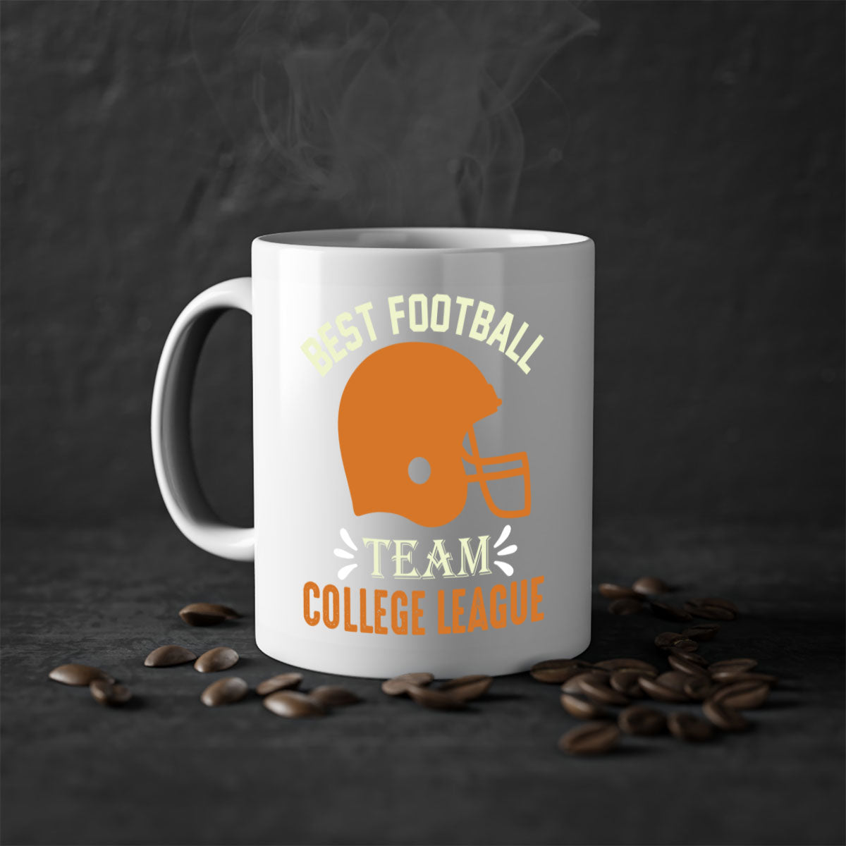 Best football 1421# Mug featuring a glossy finish, colored handle, and interior, available in multiple colors and sizes.