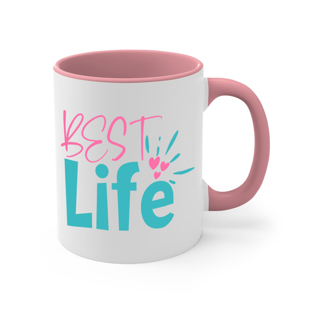 Best life 355# Mug with colorful handle and glossy finish, available in multiple colors and sizes.