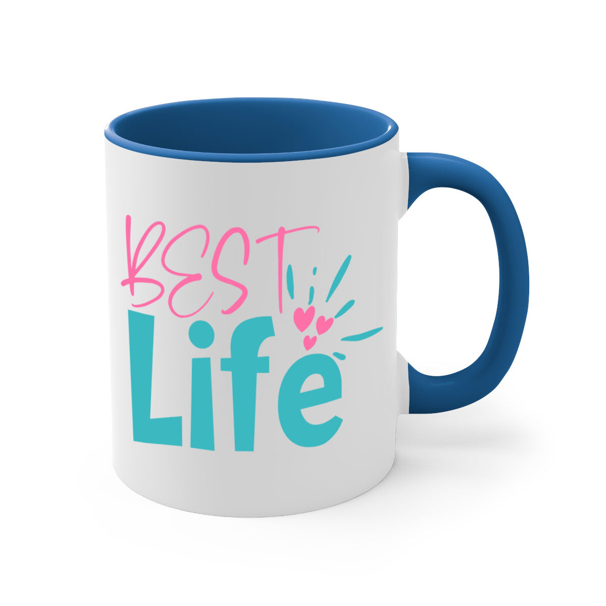 Best life 355# Mug with colorful handle and glossy finish, available in multiple colors and sizes.