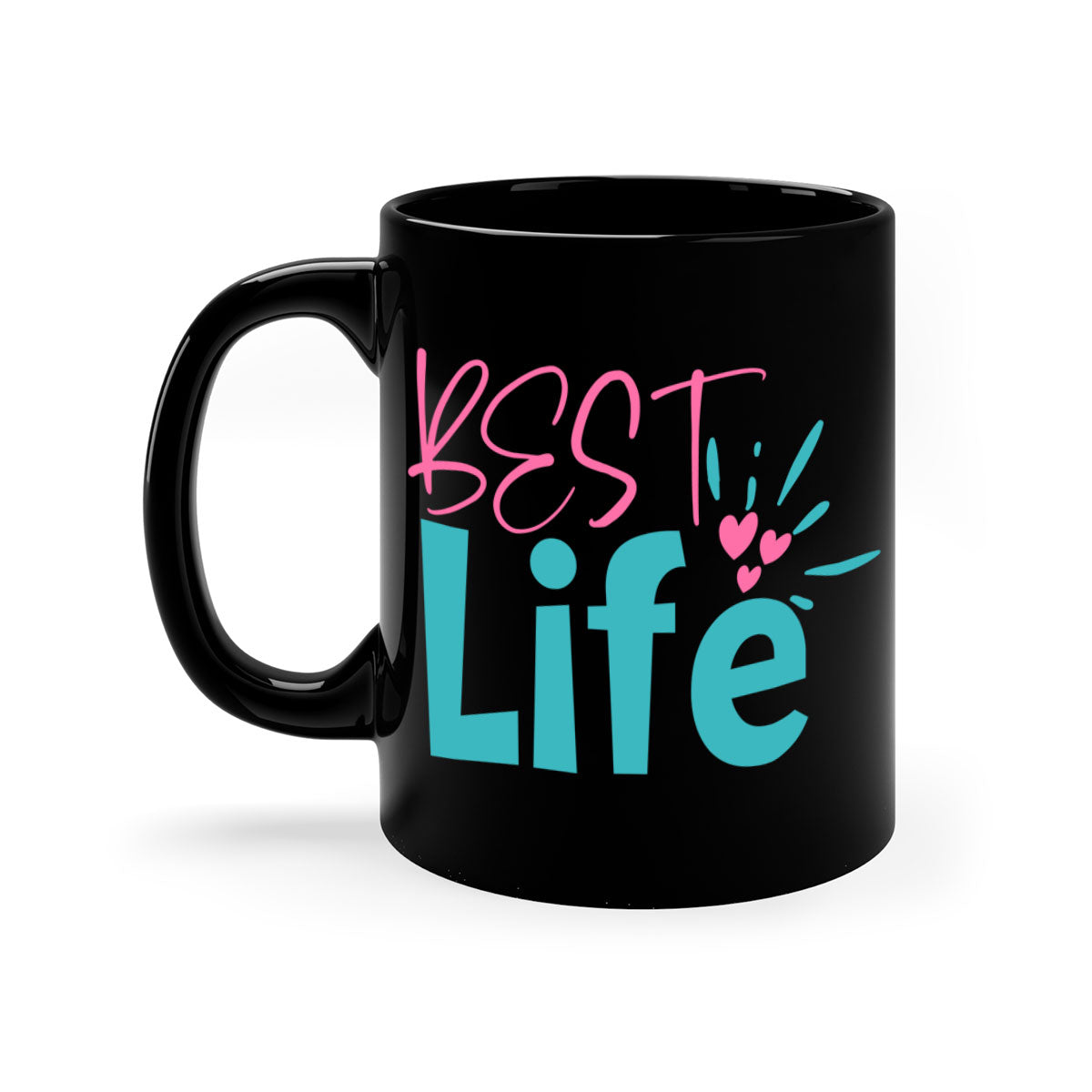 Best life 355# Mug with colorful handle and glossy finish, available in multiple colors and sizes.