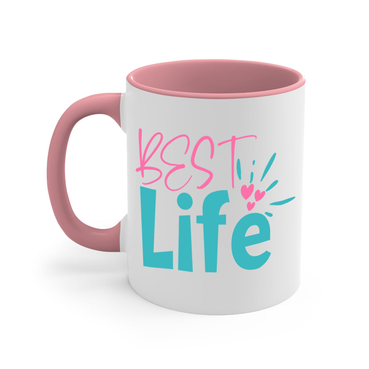 Best life 355# Mug with colorful handle and glossy finish, available in multiple colors and sizes.