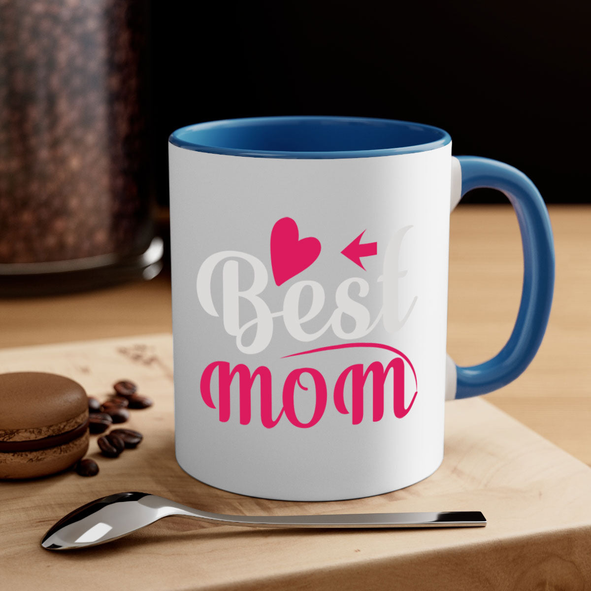 Best mom 201# Mug featuring a two-tone design with a colored handle and glossy finish, available in multiple colors.