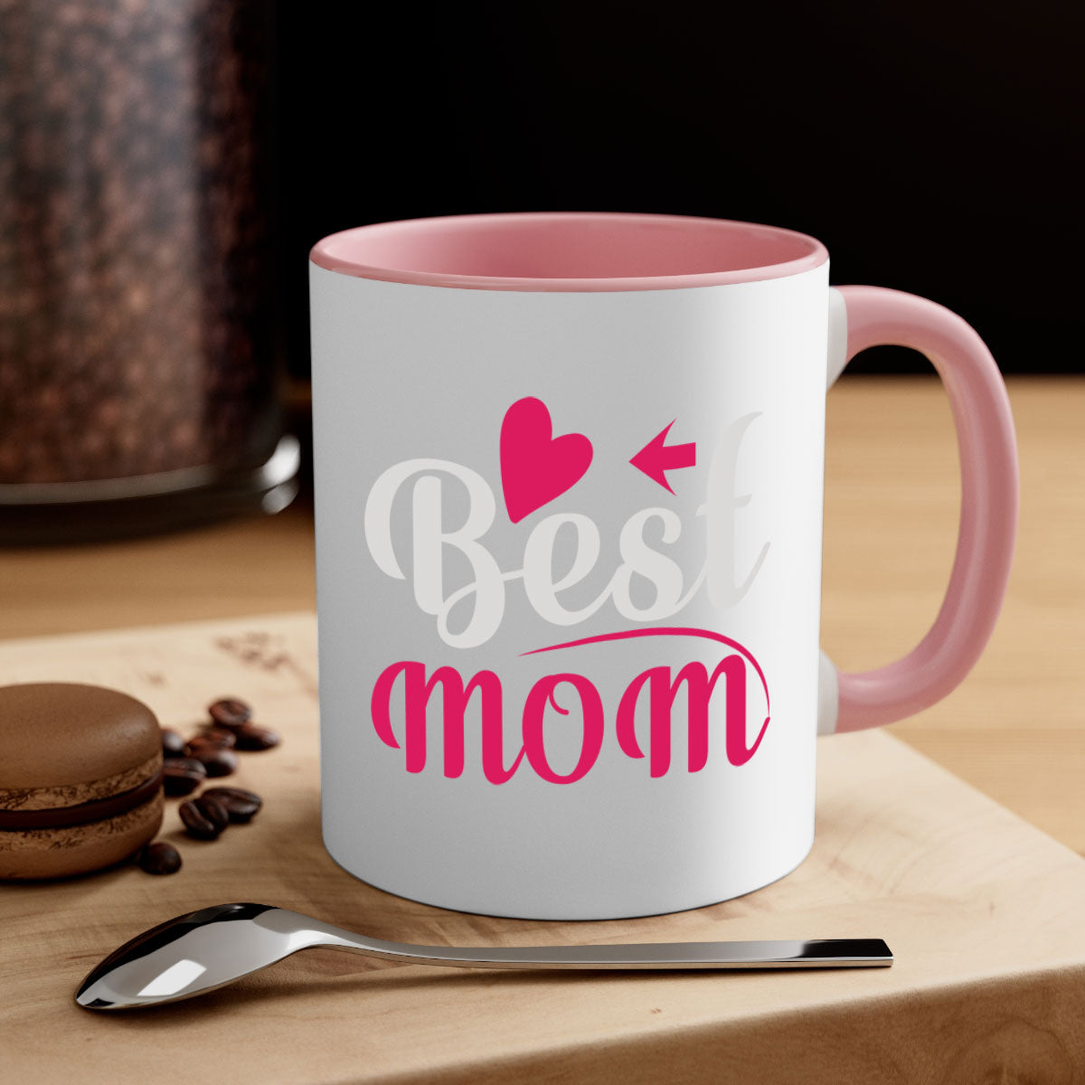 Best mom 201# Mug featuring a two-tone design with a colored handle and glossy finish, available in multiple colors.