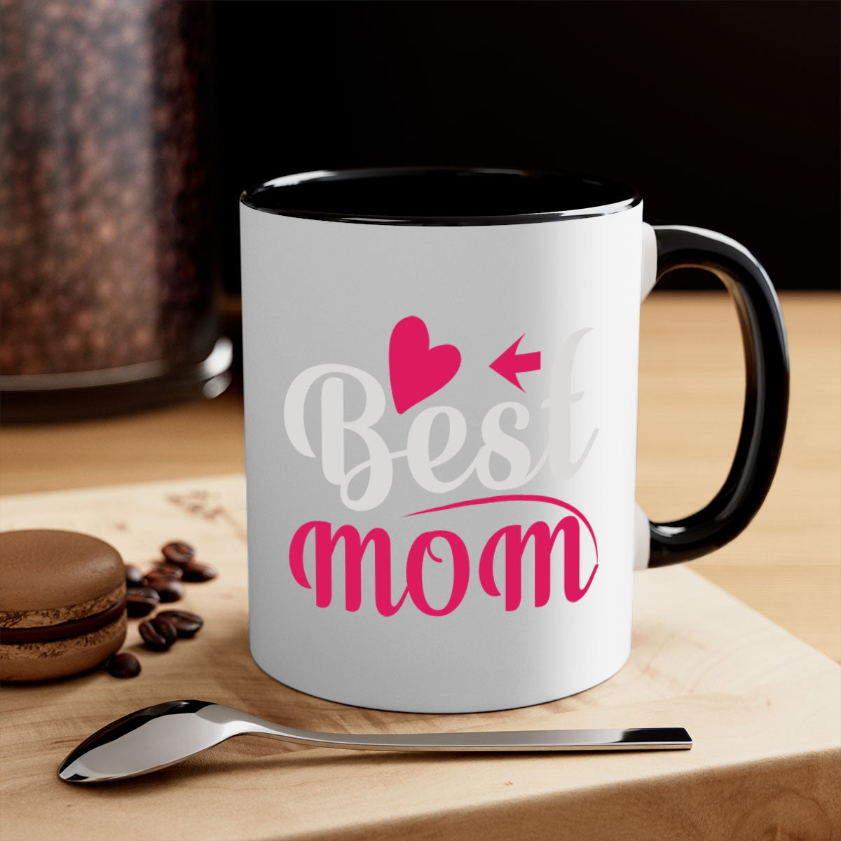 Best mom 201# Mug featuring a two-tone design with a colored handle and glossy finish, available in multiple colors.