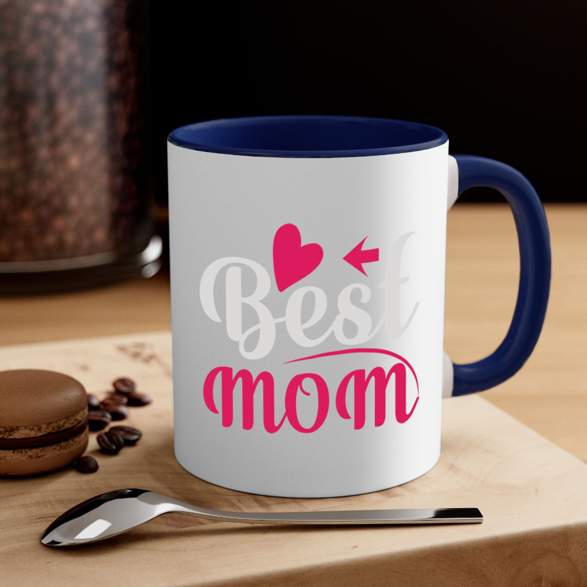 Best mom 201# Mug featuring a two-tone design with a colored handle and glossy finish, available in multiple colors.