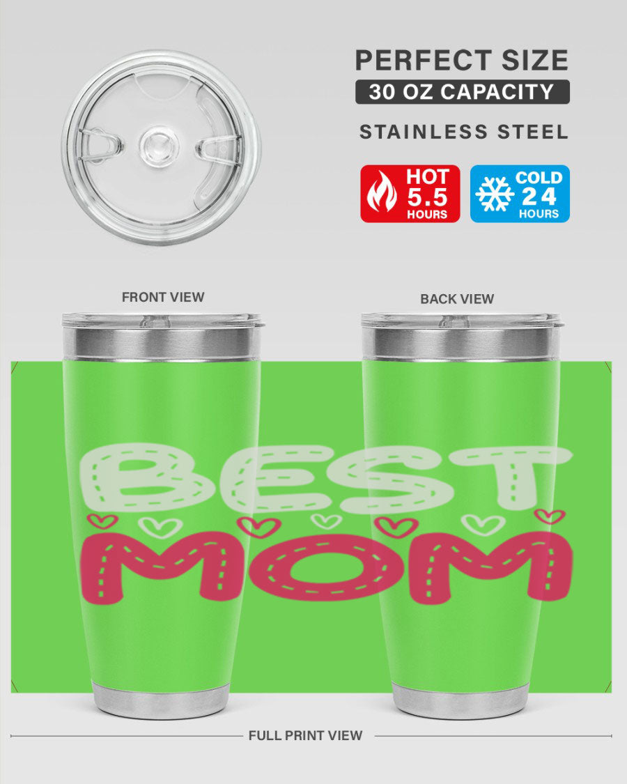 Best Mom 202# tumbler, double wall vacuum stainless steel with a stylish design, perfect for hot and cold beverages.