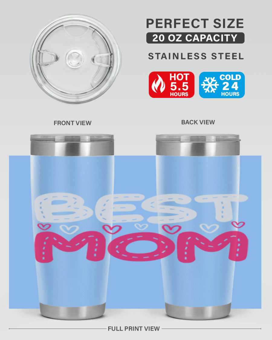 Best Mom 202# tumbler, double wall vacuum stainless steel with a stylish design, perfect for hot and cold beverages.