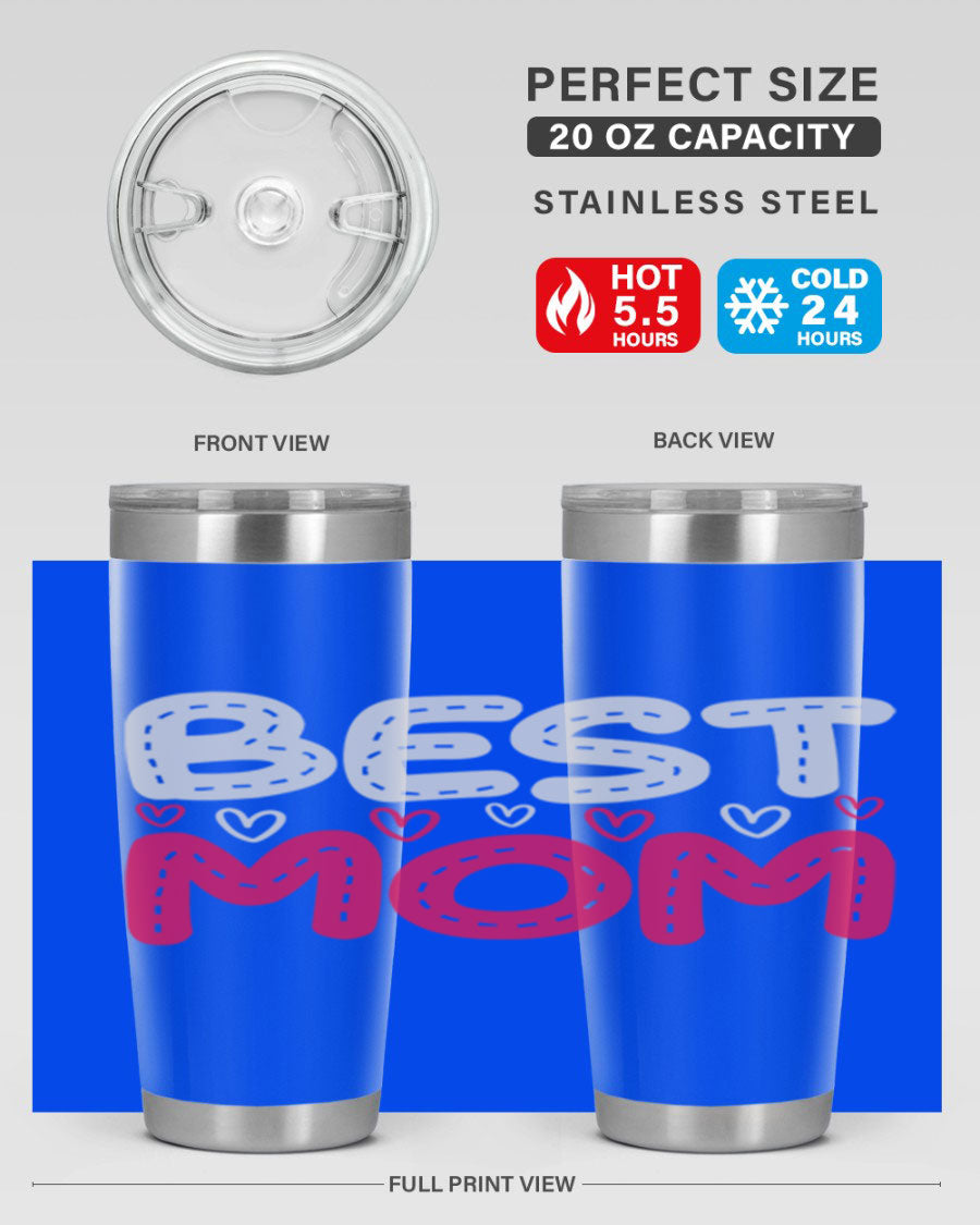 Best Mom 202# tumbler, double wall vacuum stainless steel with a stylish design, perfect for hot and cold beverages.