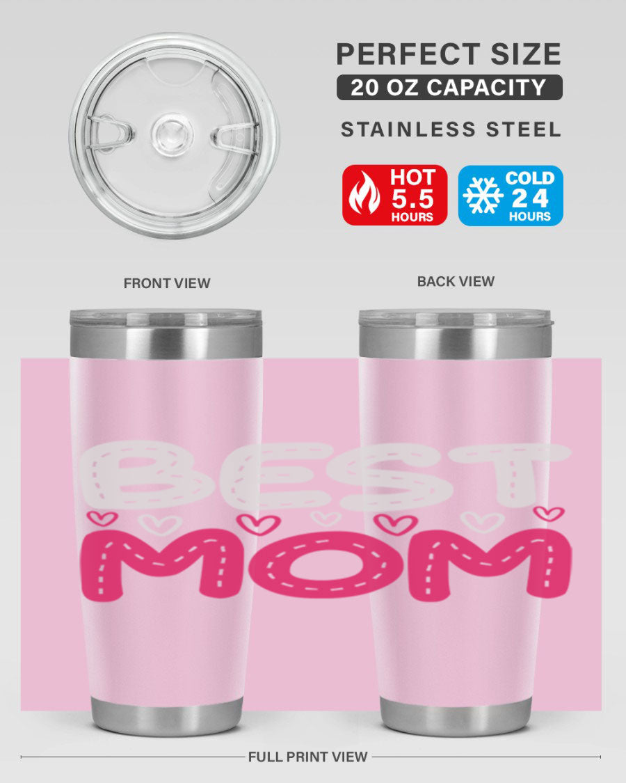 Best Mom 202# tumbler, double wall vacuum stainless steel with a stylish design, perfect for hot and cold beverages.