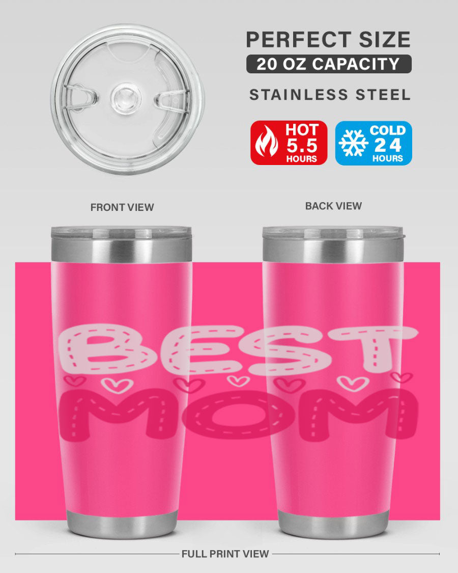 Best Mom 202# tumbler, double wall vacuum stainless steel with a stylish design, perfect for hot and cold beverages.