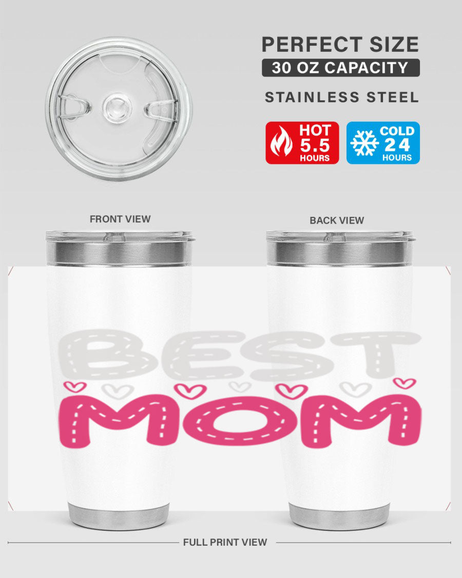 Best Mom 202# tumbler, double wall vacuum stainless steel with a stylish design, perfect for hot and cold beverages.