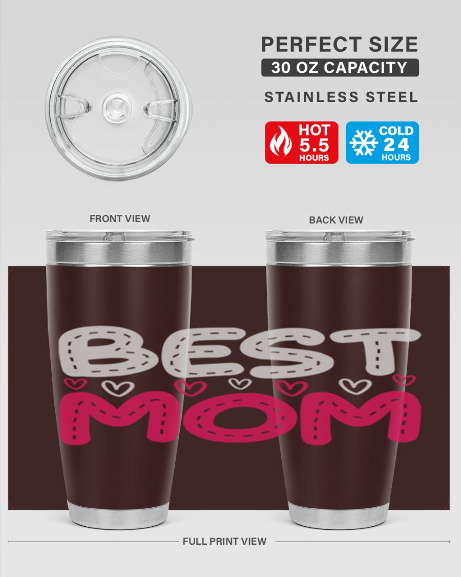 Best Mom 202# tumbler, double wall vacuum stainless steel with a stylish design, perfect for hot and cold beverages.