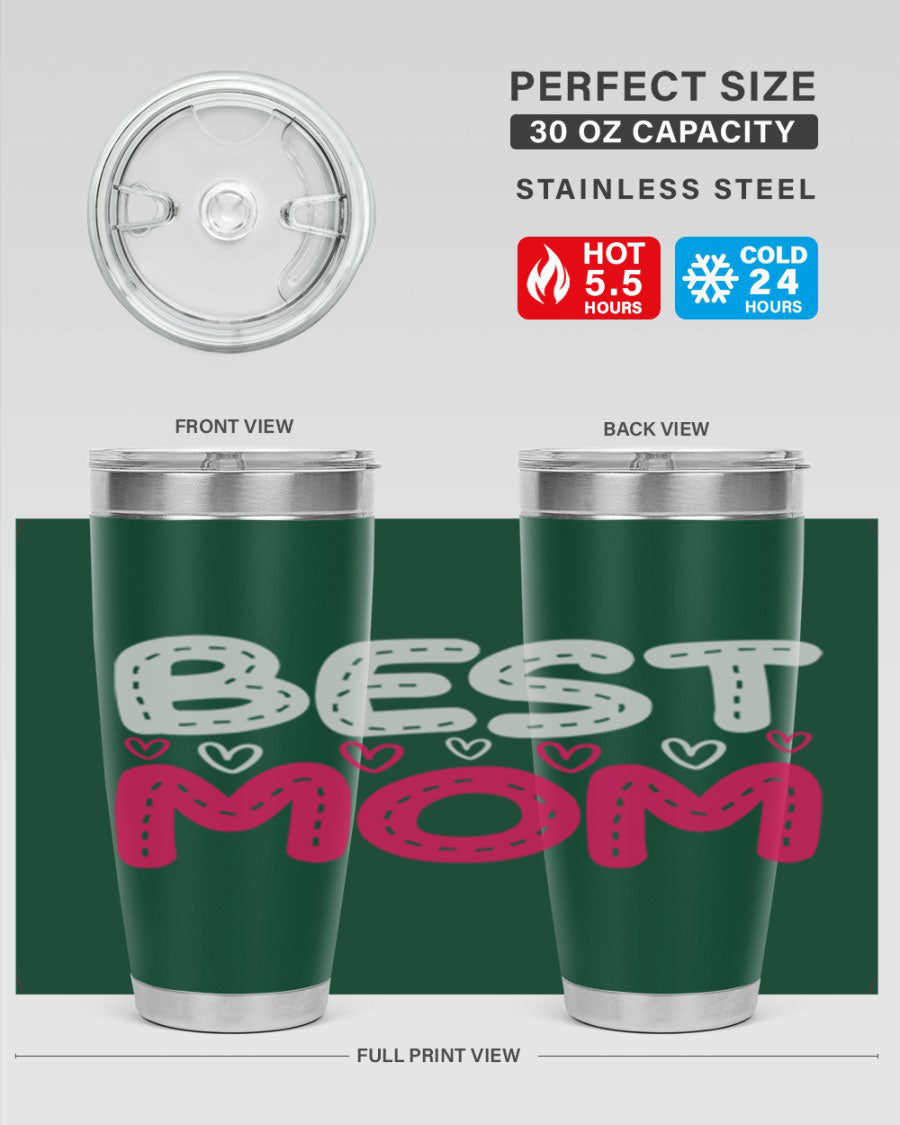 Best Mom 202# tumbler, double wall vacuum stainless steel with a stylish design, perfect for hot and cold beverages.