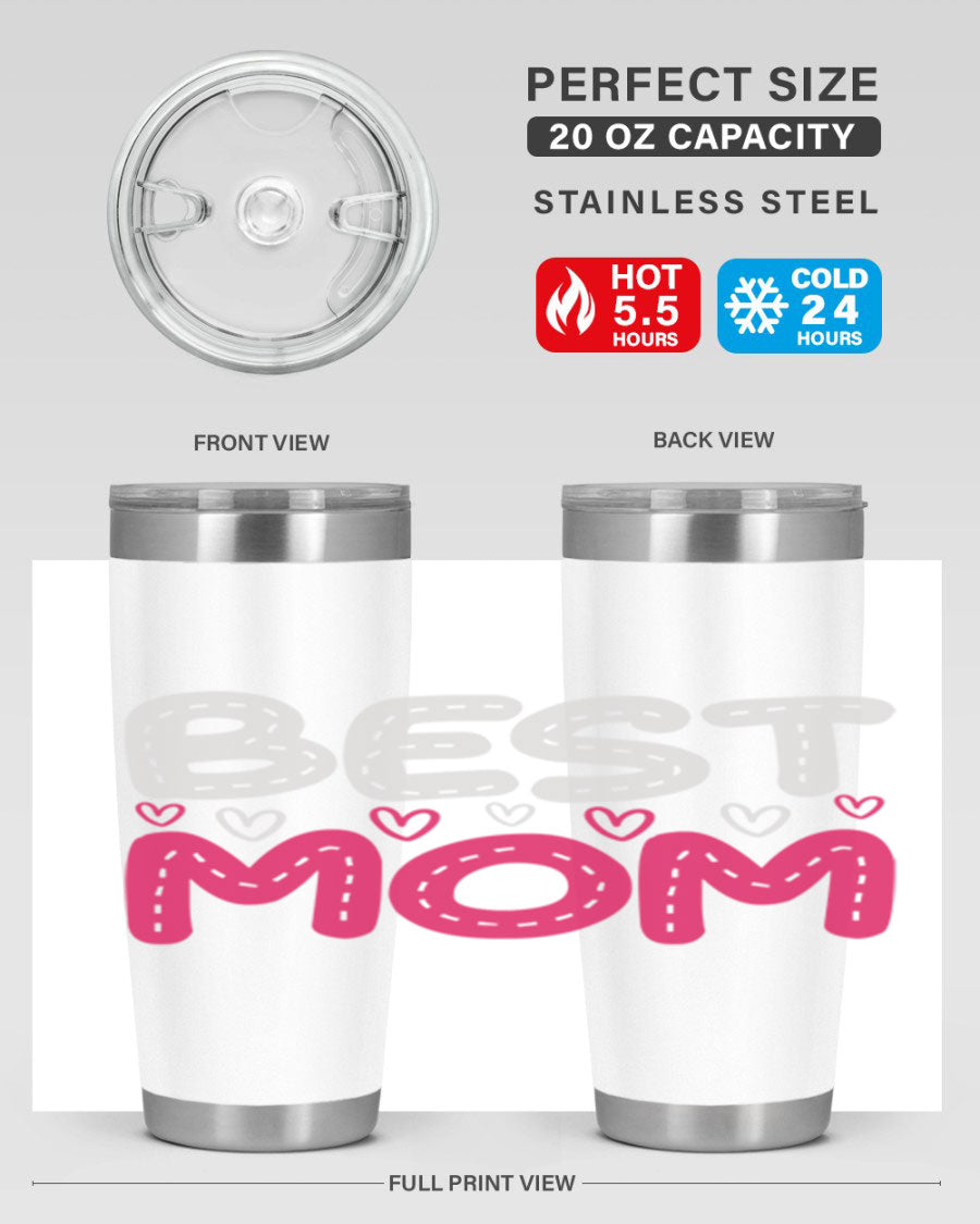 Best Mom 202# tumbler, double wall vacuum stainless steel with a stylish design, perfect for hot and cold beverages.