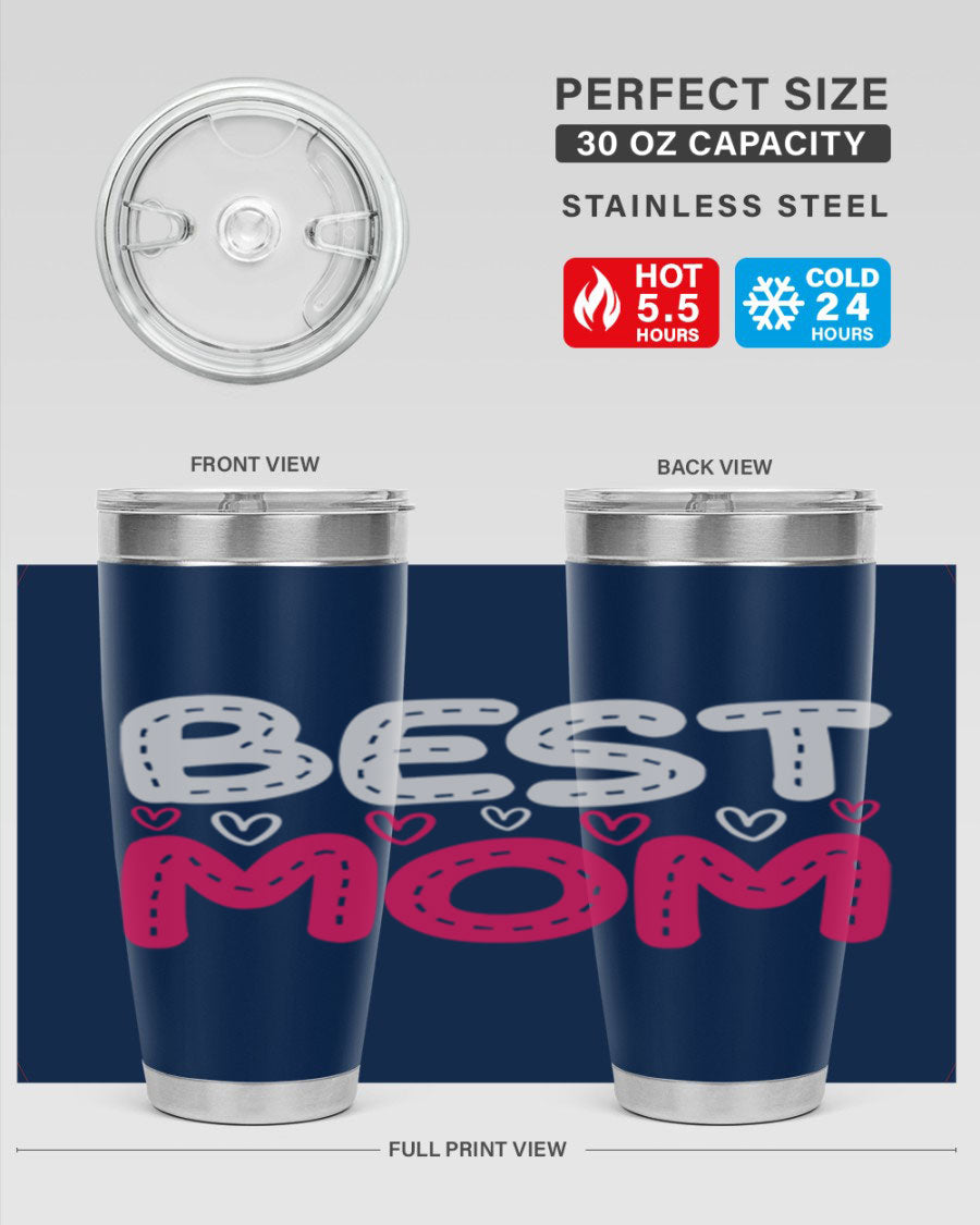 Best Mom 202# tumbler, double wall vacuum stainless steel with a stylish design, perfect for hot and cold beverages.